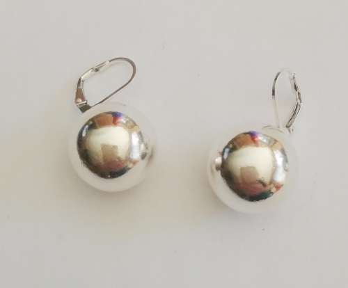 New 925 sterling silver hanging balls earrings
