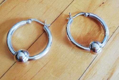 New 925 sterling silver Medium hooped earrings