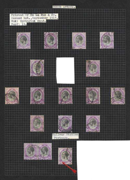 South Africa - union 4d + 6d + 1s king`s head study + varieties (5 pages)