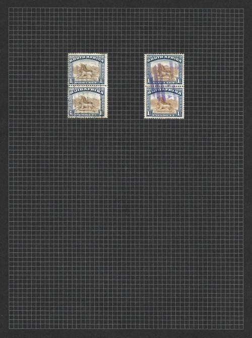 South Africa - union pictorial 1s study A, including varieties (7 pages)