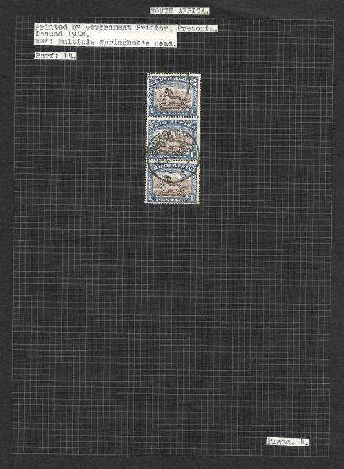 South Africa - union pictorial 1s study B (hyphenated), including varieties (9 pages)