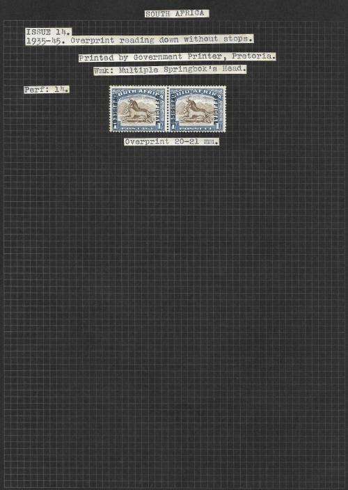 South Africa - union pictorial 1s official study (3 pages)