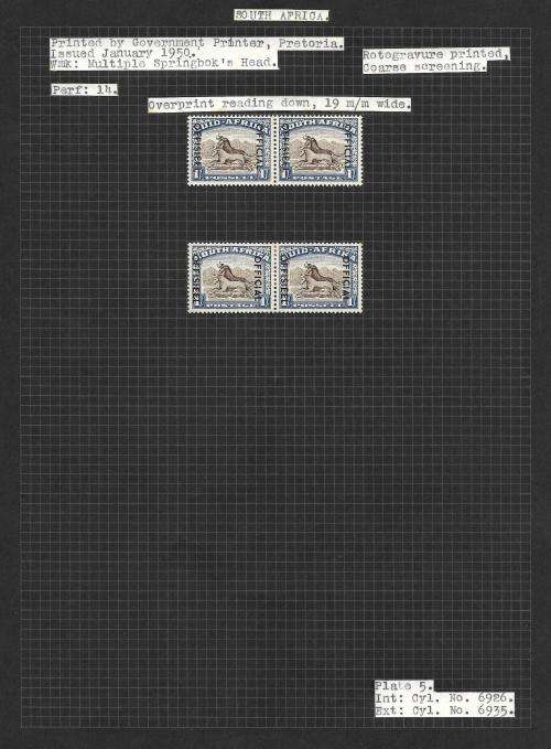 South Africa - union pictorial 1s official study (3 pages)