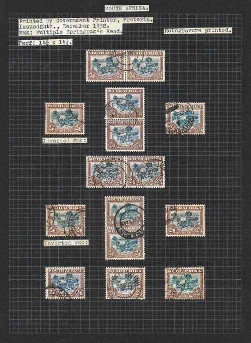 South Africa - union pictorial 2s6d study, including officials (5 pages)