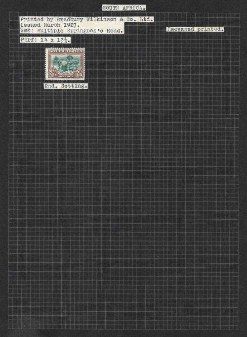 South Africa - union pictorial 2s6d study, including officials (5 pages)