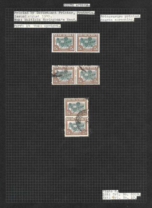 South Africa - union pictorial 2s6d study, including officials (5 pages)