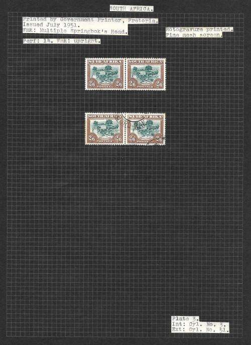 South Africa - union pictorial 2s6d study, including officials (5 pages)