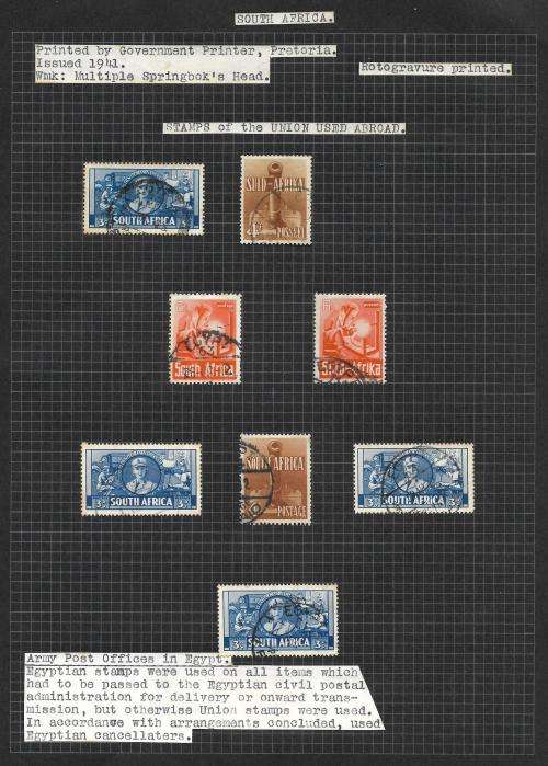 South Africa - union study A, including used abroad + varieties (5 pages)