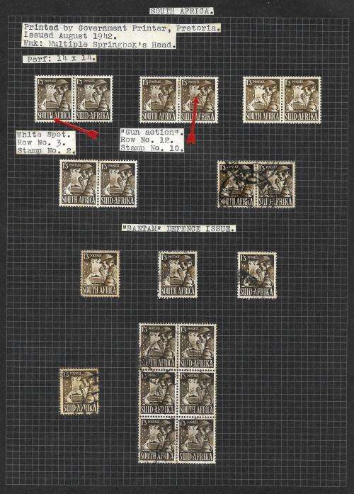 South Africa - union study A, including used abroad + varieties (5 pages)