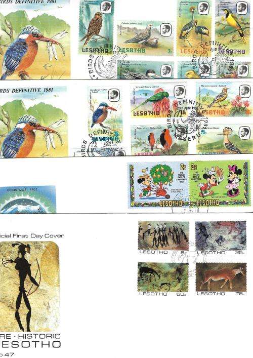 Lesotho - selection of FDCs, including with Princess Diana and Disney characters (40 covers)