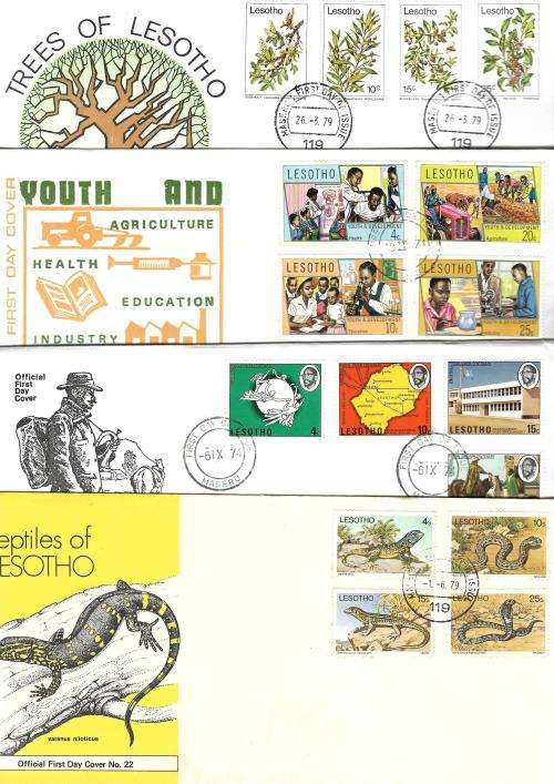 Lesotho - selection of FDCs, including with Princess Diana and Disney characters (40 covers)