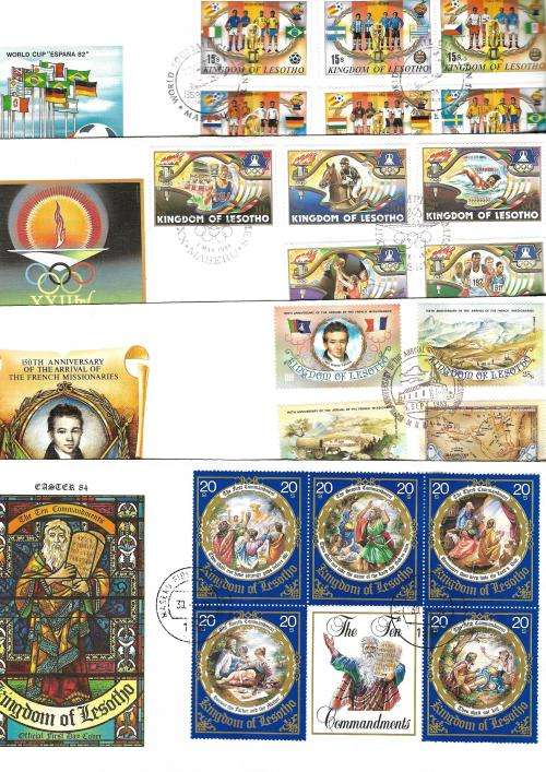 Lesotho - selection of FDCs, including with Princess Diana and Disney characters (40 covers)