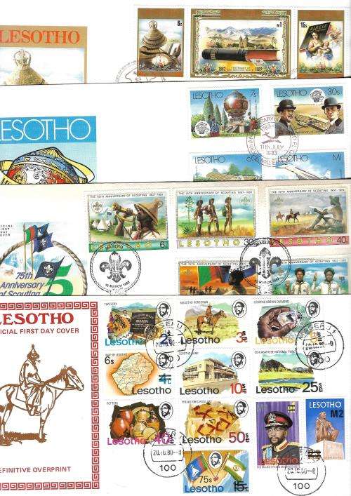 Lesotho - selection of FDCs, including with Princess Diana and Disney characters (40 covers)
