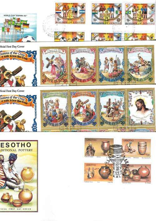 Lesotho - selection of FDCs, including with Princess Diana and Disney characters (40 covers)