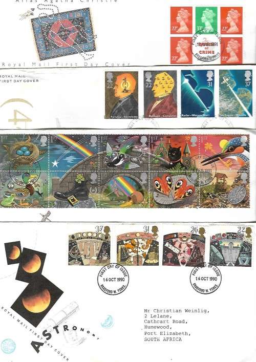 Great Britain bulk - first day covers 1990 - 1992 (21 covers, catalogued £ 50+)