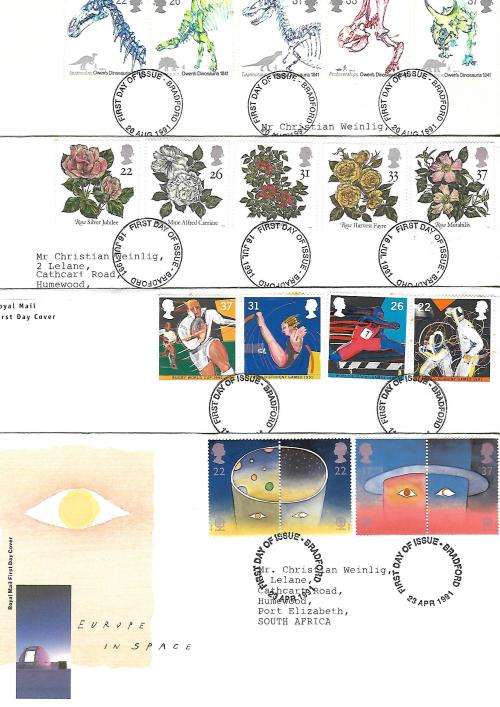 Great Britain bulk - first day covers 1990 - 1992 (21 covers, catalogued £ 50+)
