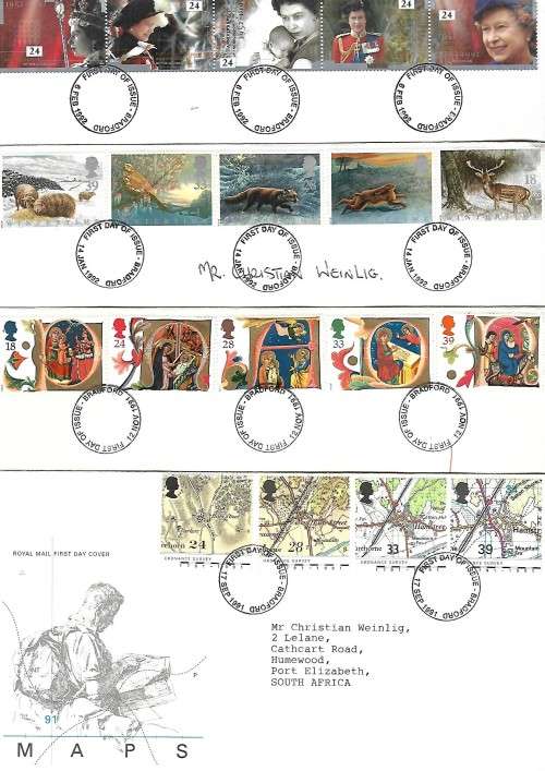 Great Britain bulk - first day covers 1990 - 1992 (21 covers, catalogued £ 50+)
