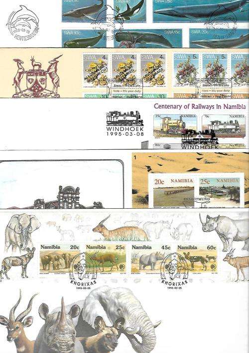 SWA/Namibia - selection of folders (4) and covers (14)