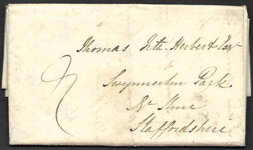 GB stampless letter entire with Leeds 25 Jun 1830 postmark