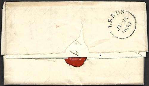 GB stampless letter entire with Leeds 25 Jun 1830 postmark
