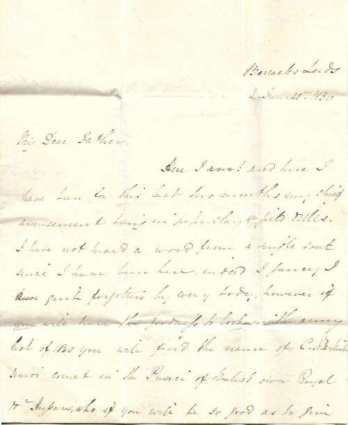 GB stampless letter entire with Leeds 25 Jun 1830 postmark