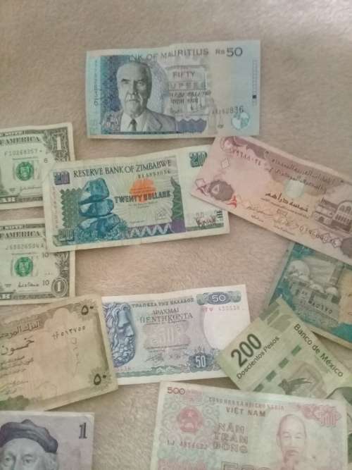 Joblot foreign notes and old  RSA coins