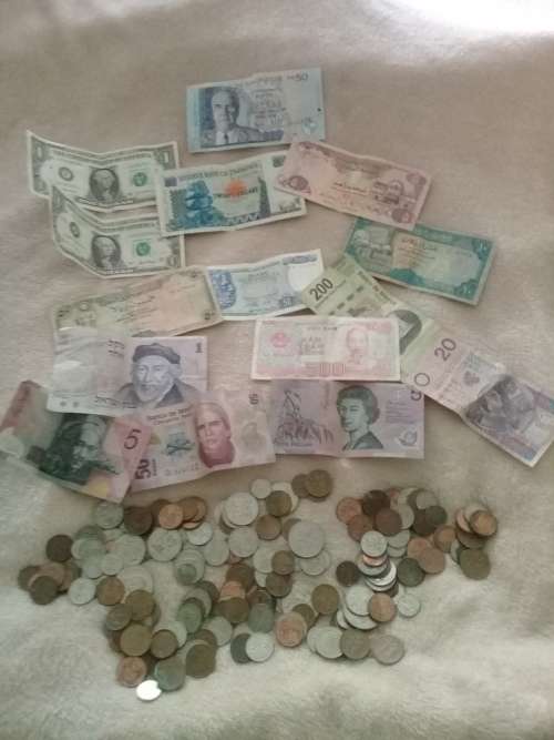 Joblot foreign notes and old  RSA coins