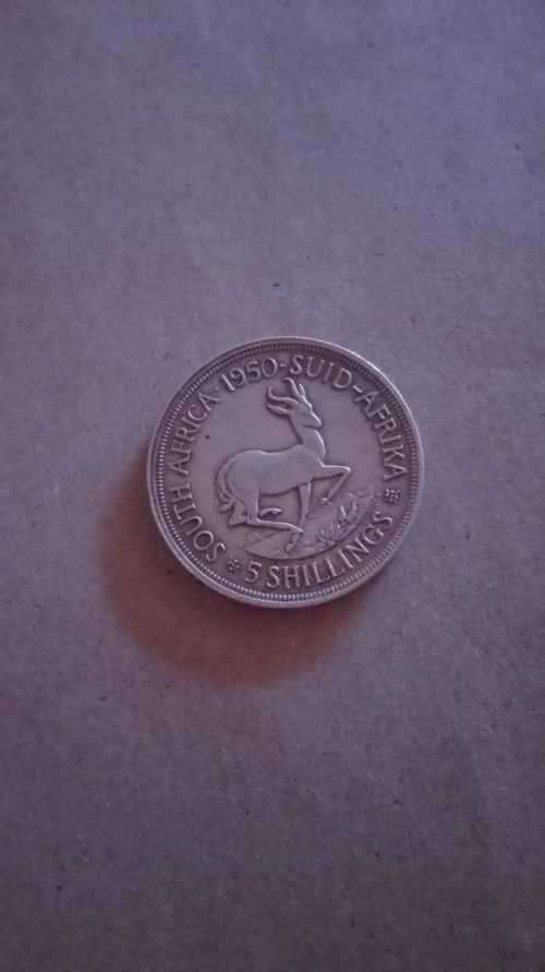 1950 SA Union Silver 5 Shillings