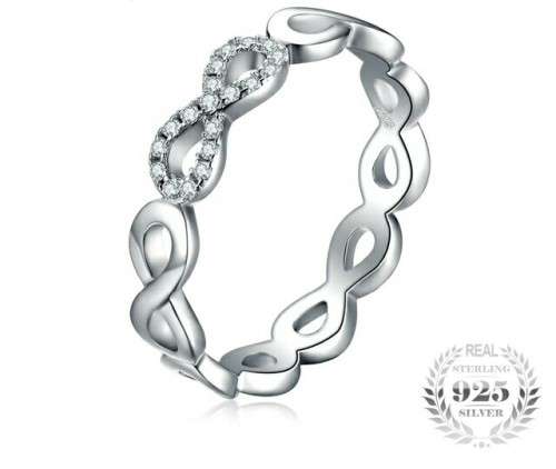 Sterling Silver Infinity Forever Love Ring