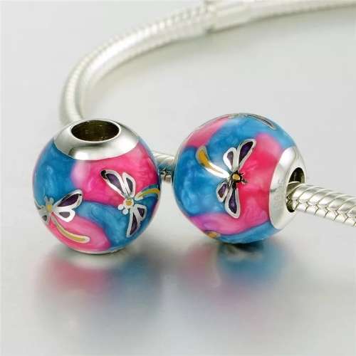 925 Genuine Sterling Silver Colour Enamel Charm - 5 Options