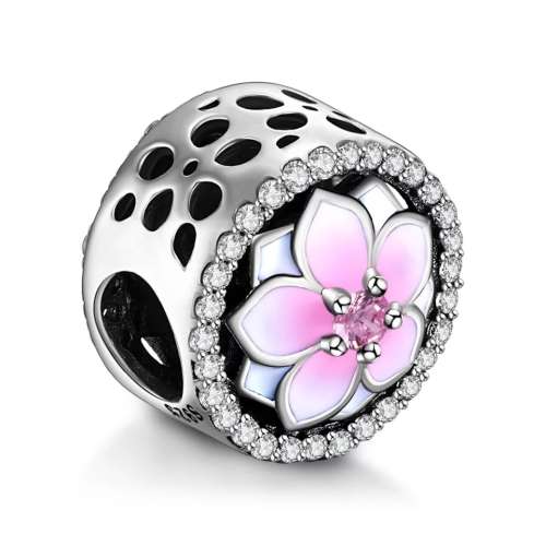 925 Genuine Sterling Silver Magnolia Blossom Charm