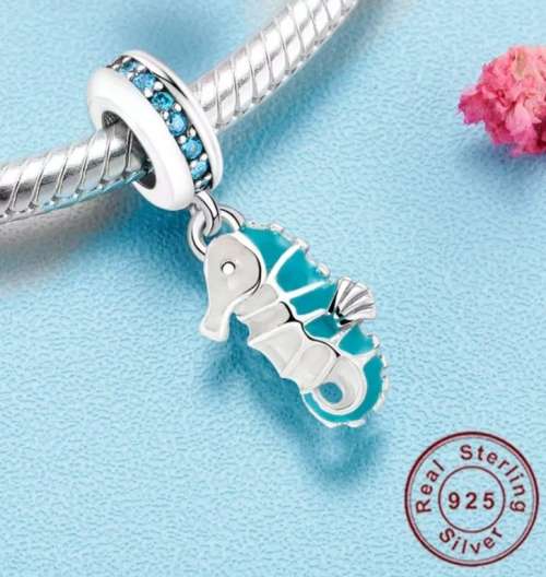 BEAUTIFUL 925 STERLING SILVER SEA HORSE CHARM
