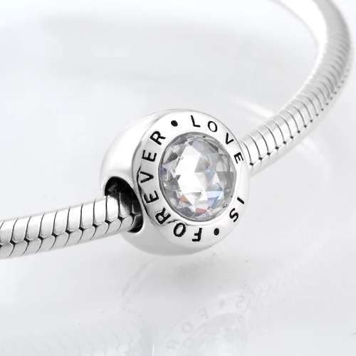 925 Sterling Silver Love is Forever Charm