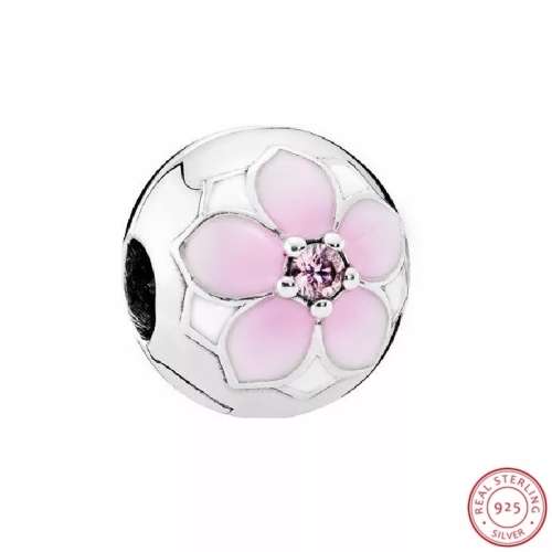 NEW 100% 925 Sterling Silver Magnolia Bloom Clip Charm
