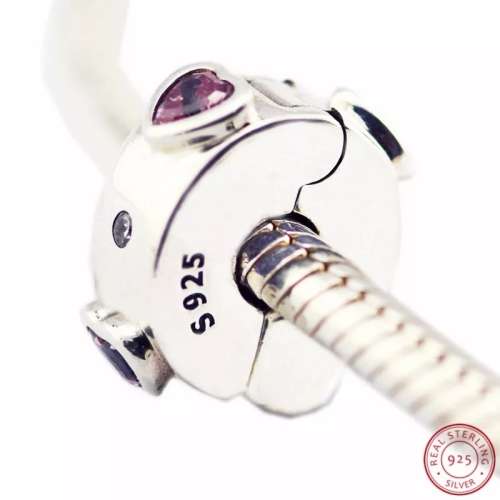 NEW 100% 925 Sterling Silver Love Clip Charm