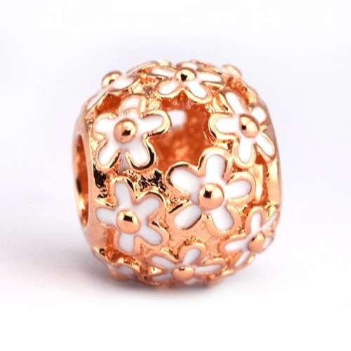 925 Sterling Silver Rose Daisy Charm