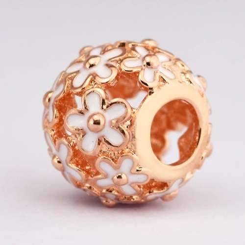 925 Sterling Silver Rose Daisy Charm