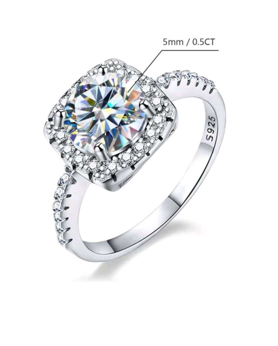 Sterling Silver S925 Classic Square Ring