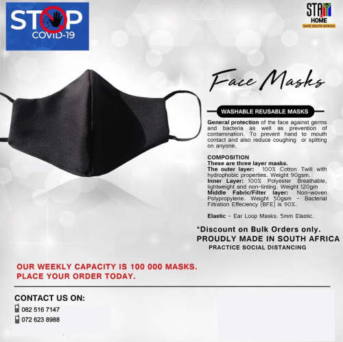 3 Ply Fabric Face Masks