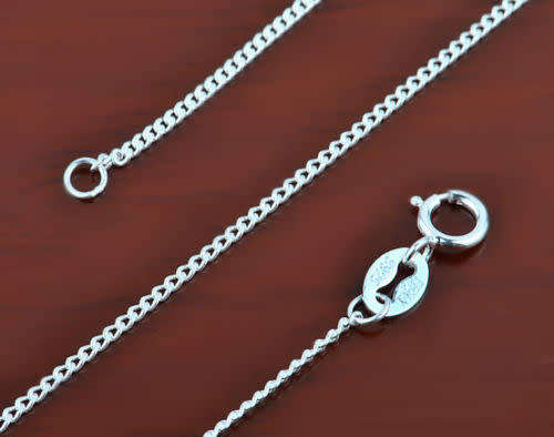925 Sterling Silver Italian 1mm Cuban Curb Link Chain for Necklace