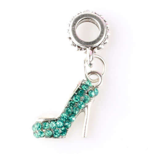 925 Silver High Heel Shoe Dangling Bead