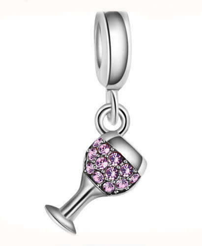 925 Silver Wineglass Charm