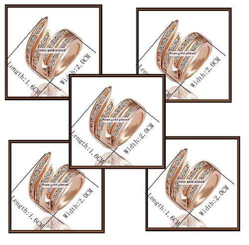 5x 18k rose gold plated rings (size #8)