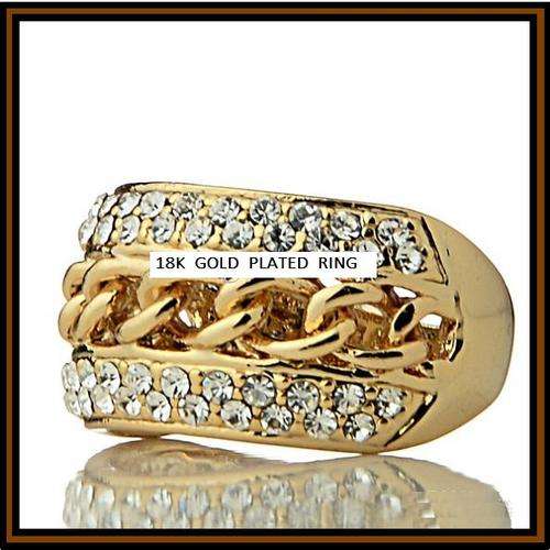 BEYOND STUNNING!!!! Imported 18k Gold plated ring with white Austrian crystals (size 8)