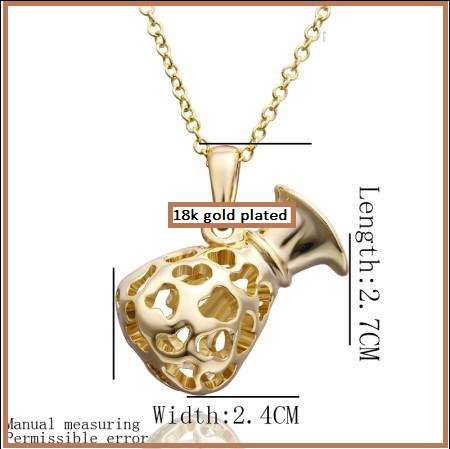 BEYOND STUNNING!!!! 18K GOLD PLATED ALABASTER VASE PENDANT WITH CHAIN