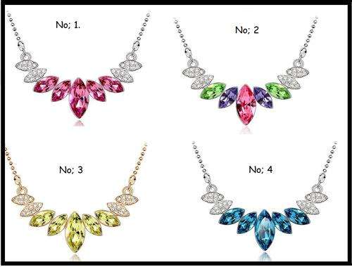 BEYOND STUNNING!!!! GOLD PLATED NECKLACE WITH AUSTRIAN CRYSTALS ***CHOOSE YOUR COLOUR****