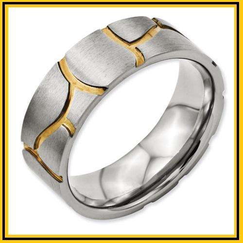 POSTAGE R55.00** TWO TONE STAINLESS STEEL WITH 18K GOLD PLATING MEN'S RING***R350.00 VALUE***