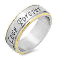 STAINLESS STEEL WITH 18K GOLD PLATING FOREVER LOVE MEN'S  RING***WORTH R350.00***