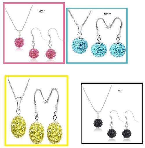 REDUCED SHIPPING**DISCO BALL NECKLACE AND EARRING SET