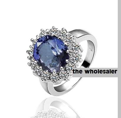 *SPECIAL ON POSTAGE, TODAY ONLY ***R35.00 FIRST ITEM AND NO EXTRA SHIPPING COST**Blue crystal ring**